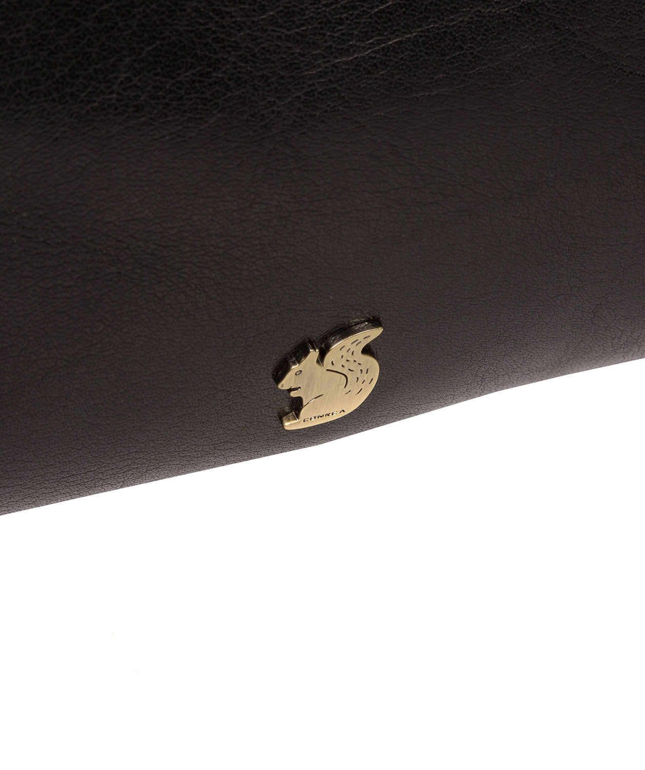 'Flare' Black Leather Clutch Bag