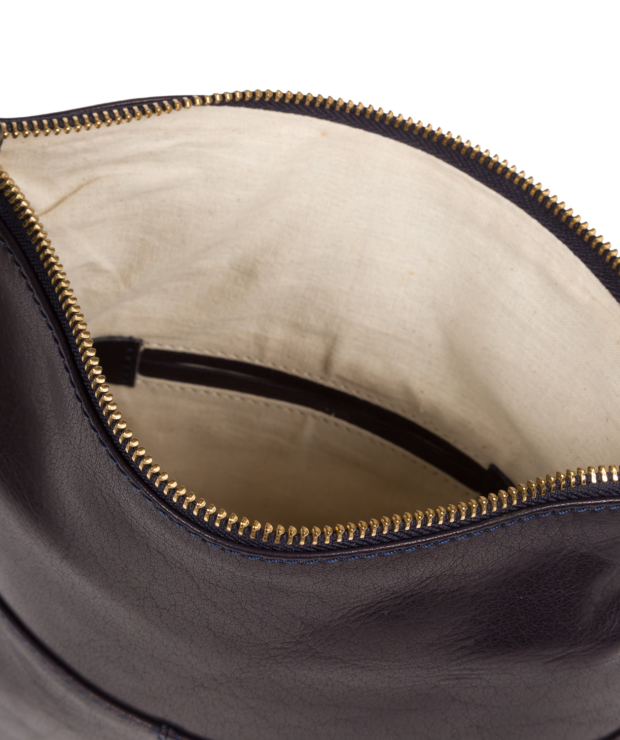 'Flare' Navy Leather Clutch Bag