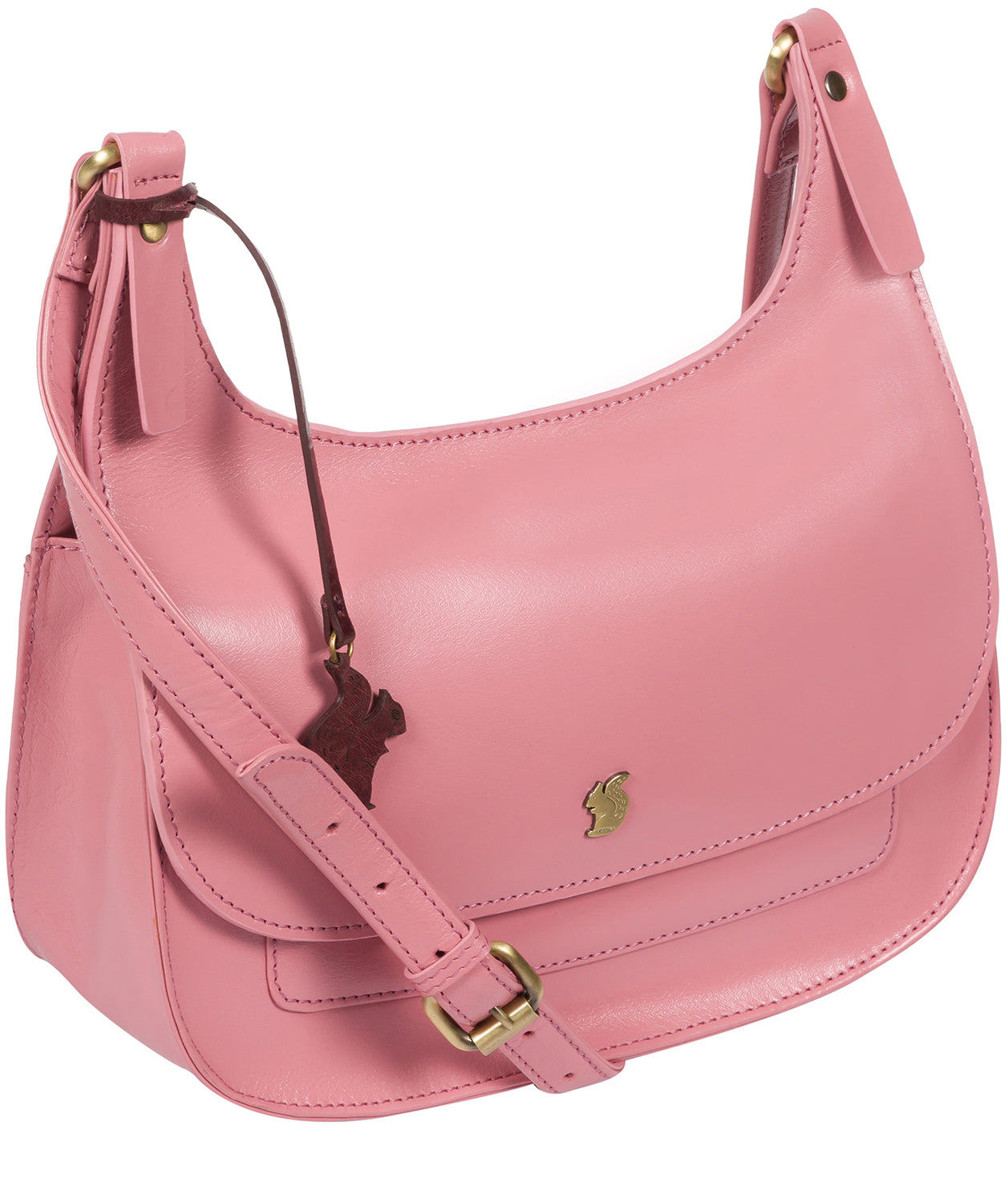 'Ellipse' Blush Leather Cross Body Bag