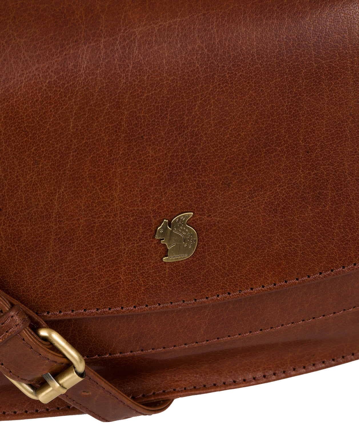 'Ellipse' Conker Brown Leather Cross Body Bag