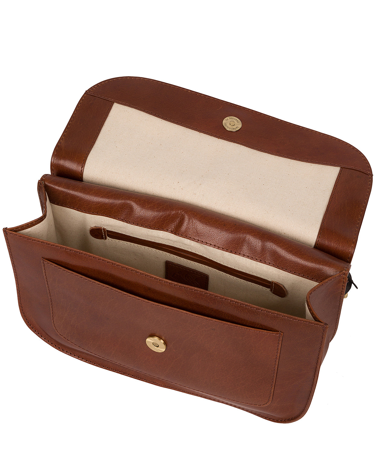 'Ellipse' Conker Brown Leather Cross Body Bag