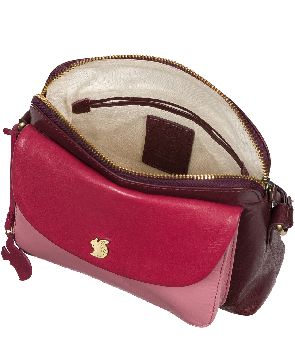 'Dainty' Plum, Blush & Orchid Leather Cross Body Bag