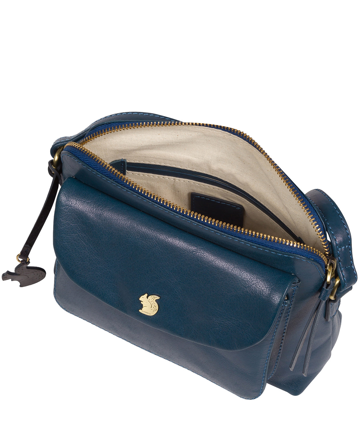 'Dainty' Snorkel Blue Leather Cross Body Bag