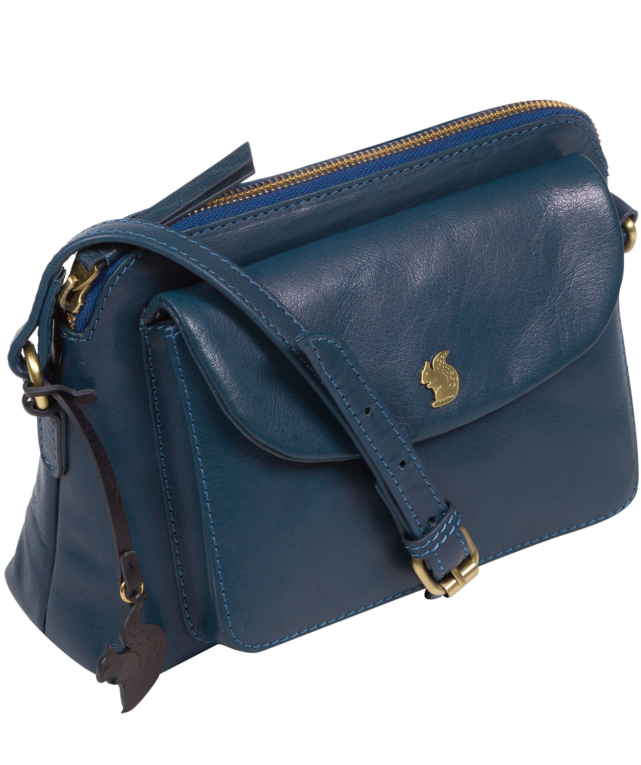 'Dainty' Snorkel Blue Leather Cross Body Bag