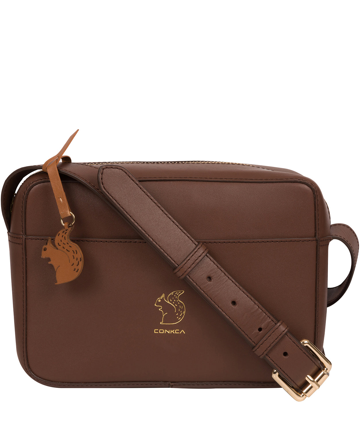 'Tatum' Ombré Chestnut Vegetable-Tanned Leather Cross Body Bag