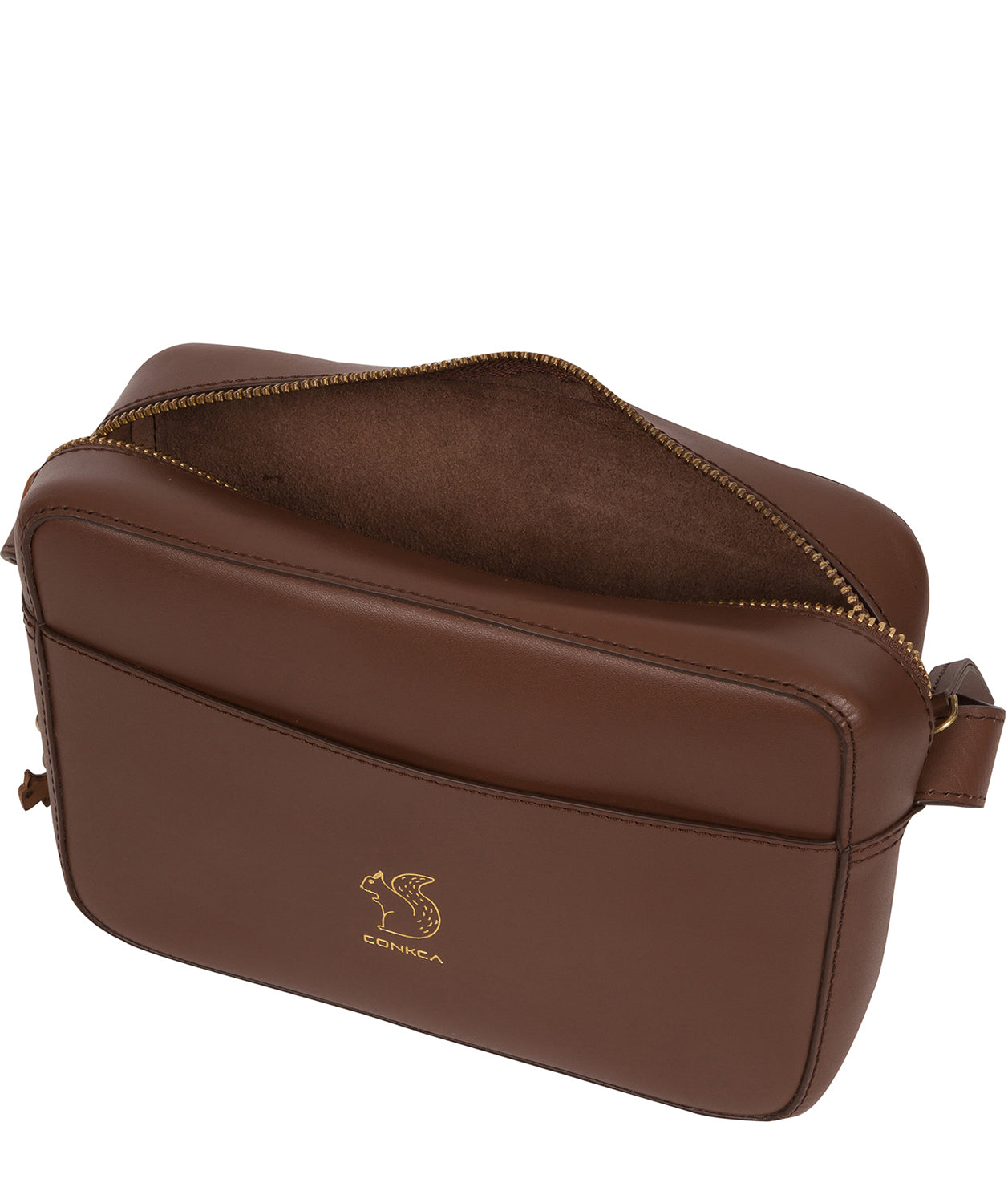 'Tatum' Ombre Chestnut Vegetable-Tanned Leather Cross Body Bag