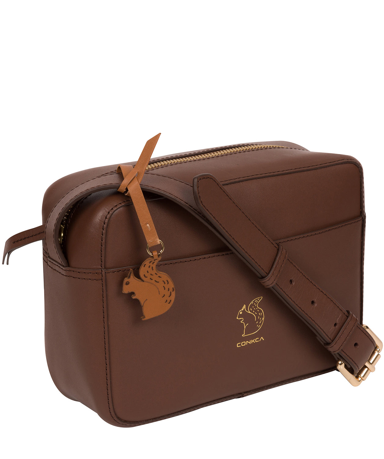 'Tatum' Ombre Chestnut Vegetable-Tanned Leather Cross Body Bag