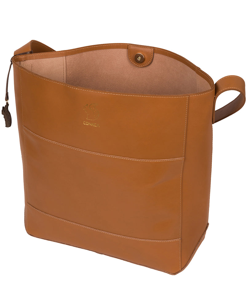 'Reynolds' Saddle Tan Vegetable-Tanned Unlined Leather Shoulder Bag