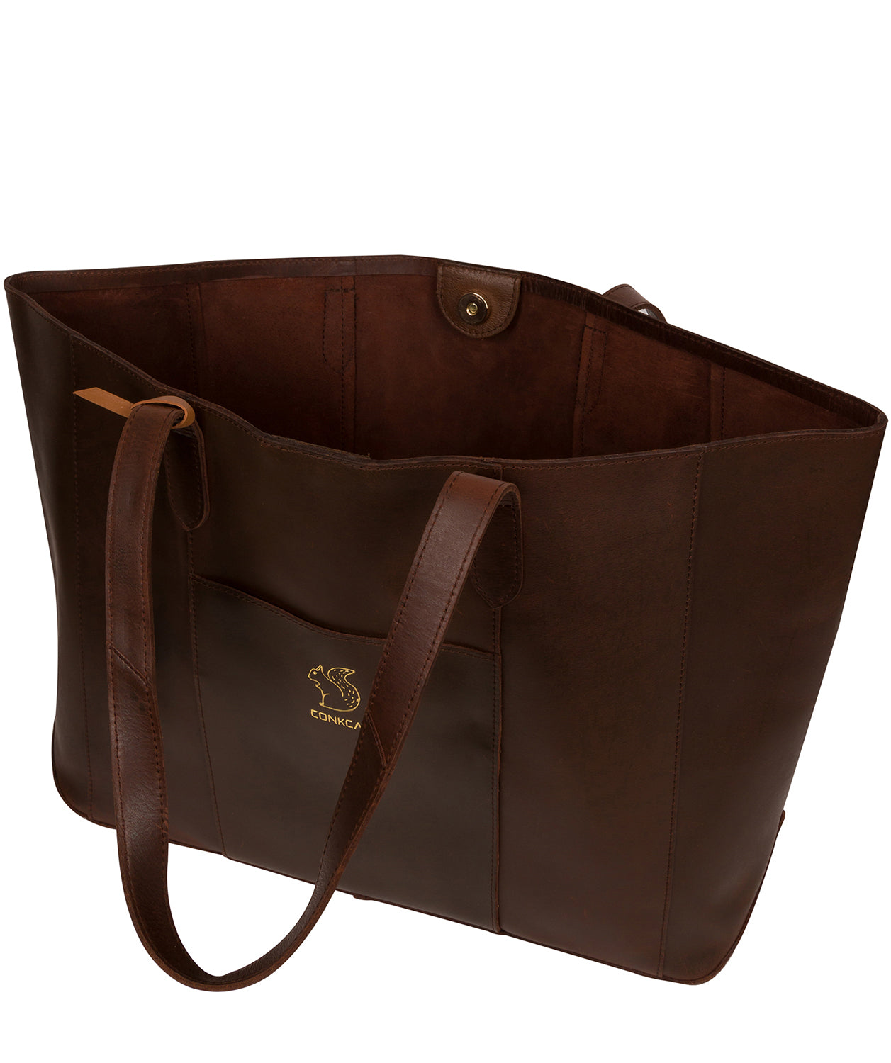 'Ginny' Ombré Chestnut Vegetable-Tanned Leather Tote Bag