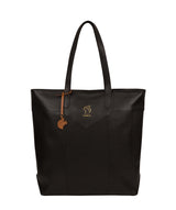'Eliza' Jet Black Vegetable-Tanned Leather Unlined Extra-Large Shopper Bag