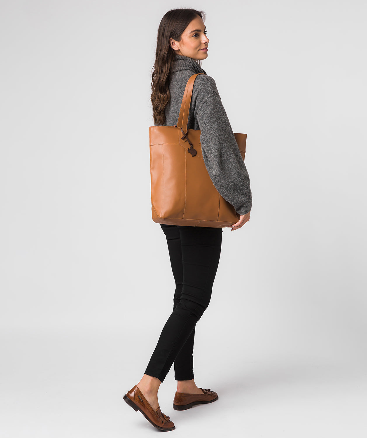 'Eliza' Saddle Tan Vegetable-Tanned Leather Tote Bag