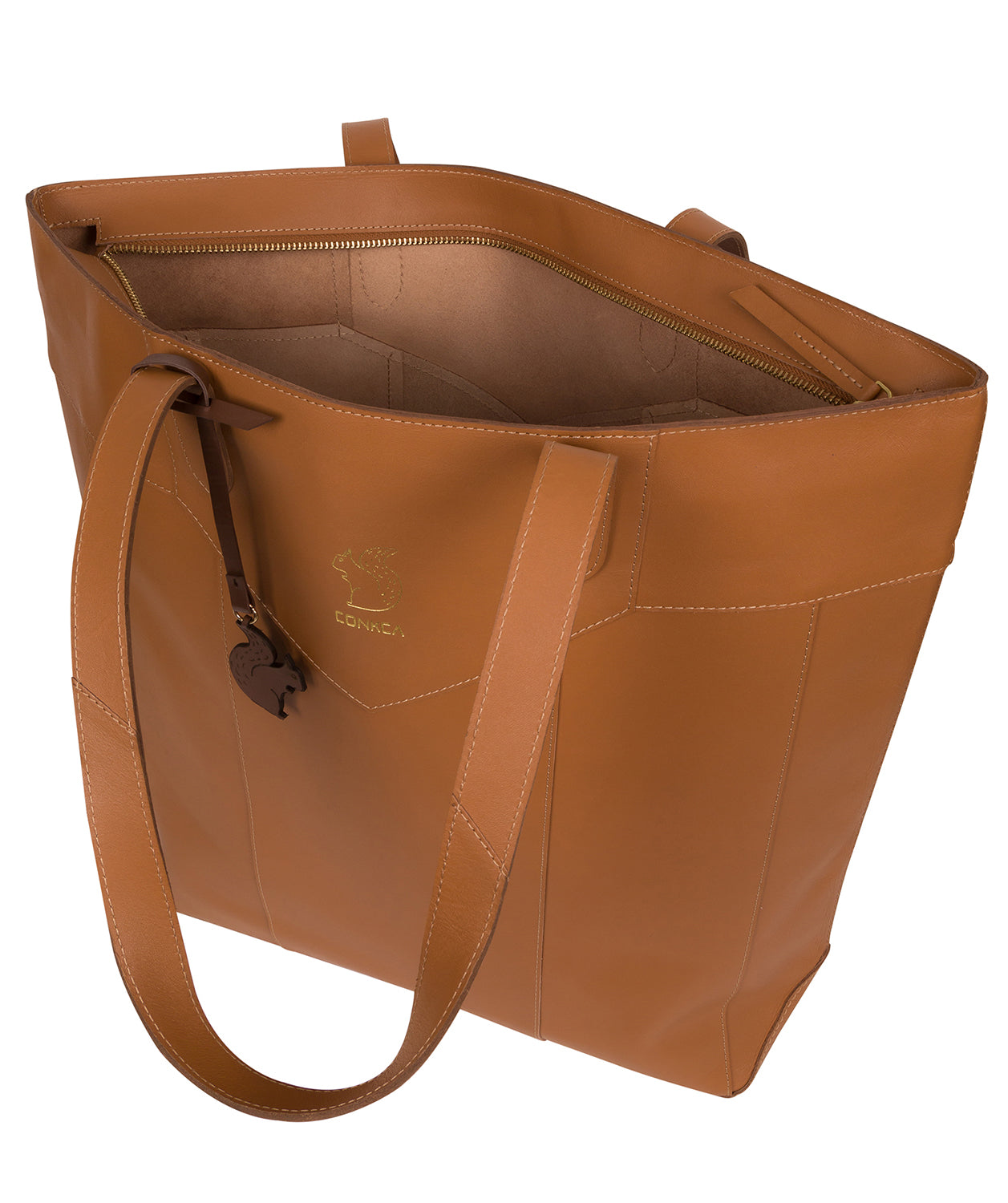 'Eliza' Saddle Tan Vegetable-Tanned Leather Unlined Extra-Large Shopper Bag