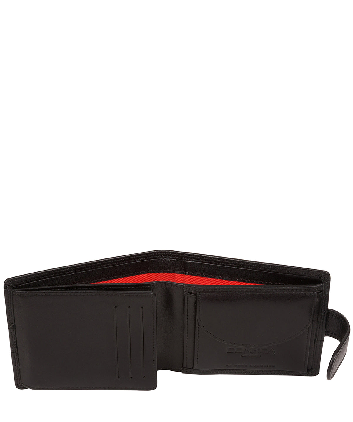 'Major' Black Leather Tri-Fold Wallet