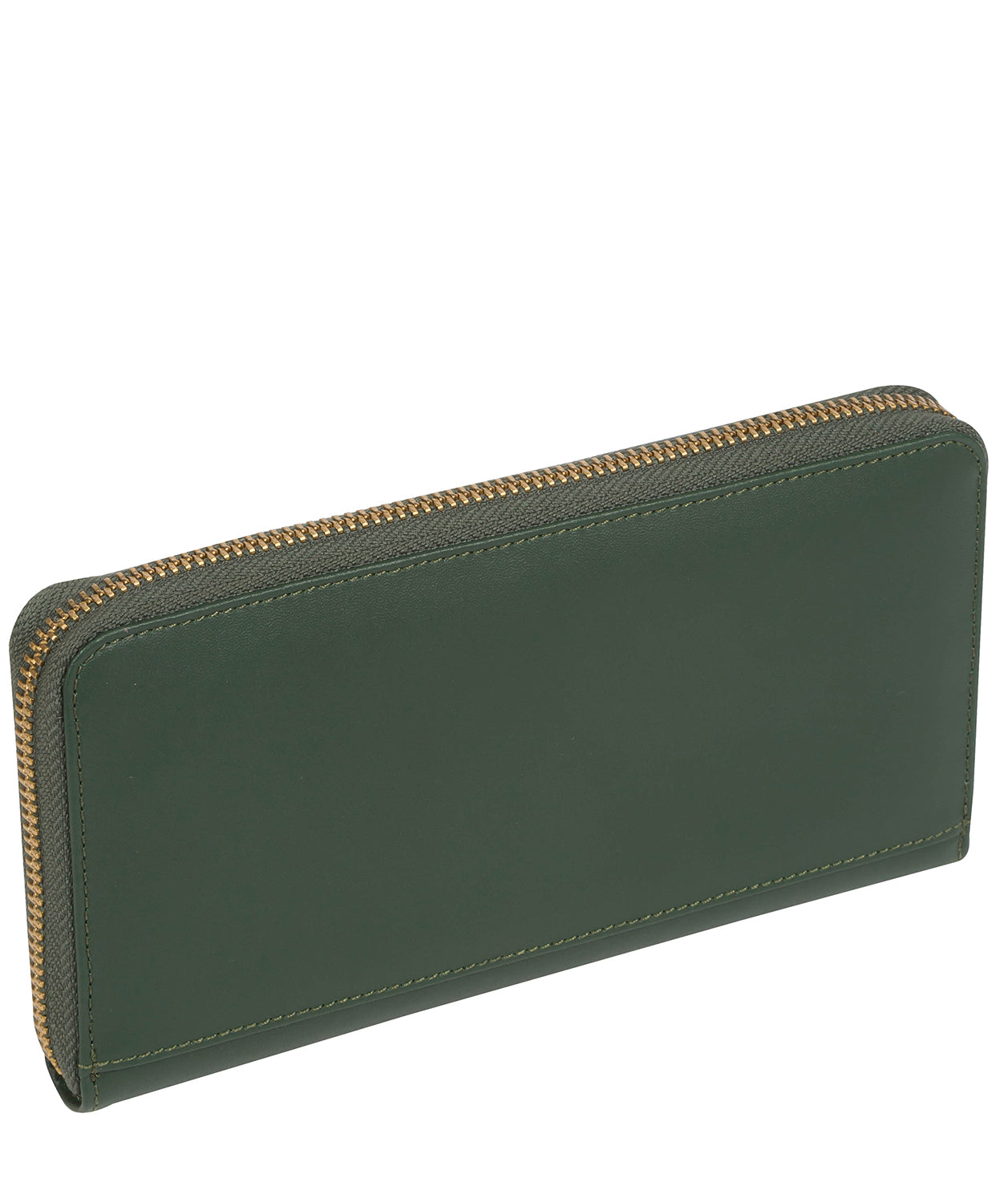 'Candy' Evergreen Leather Zip-Round Purse