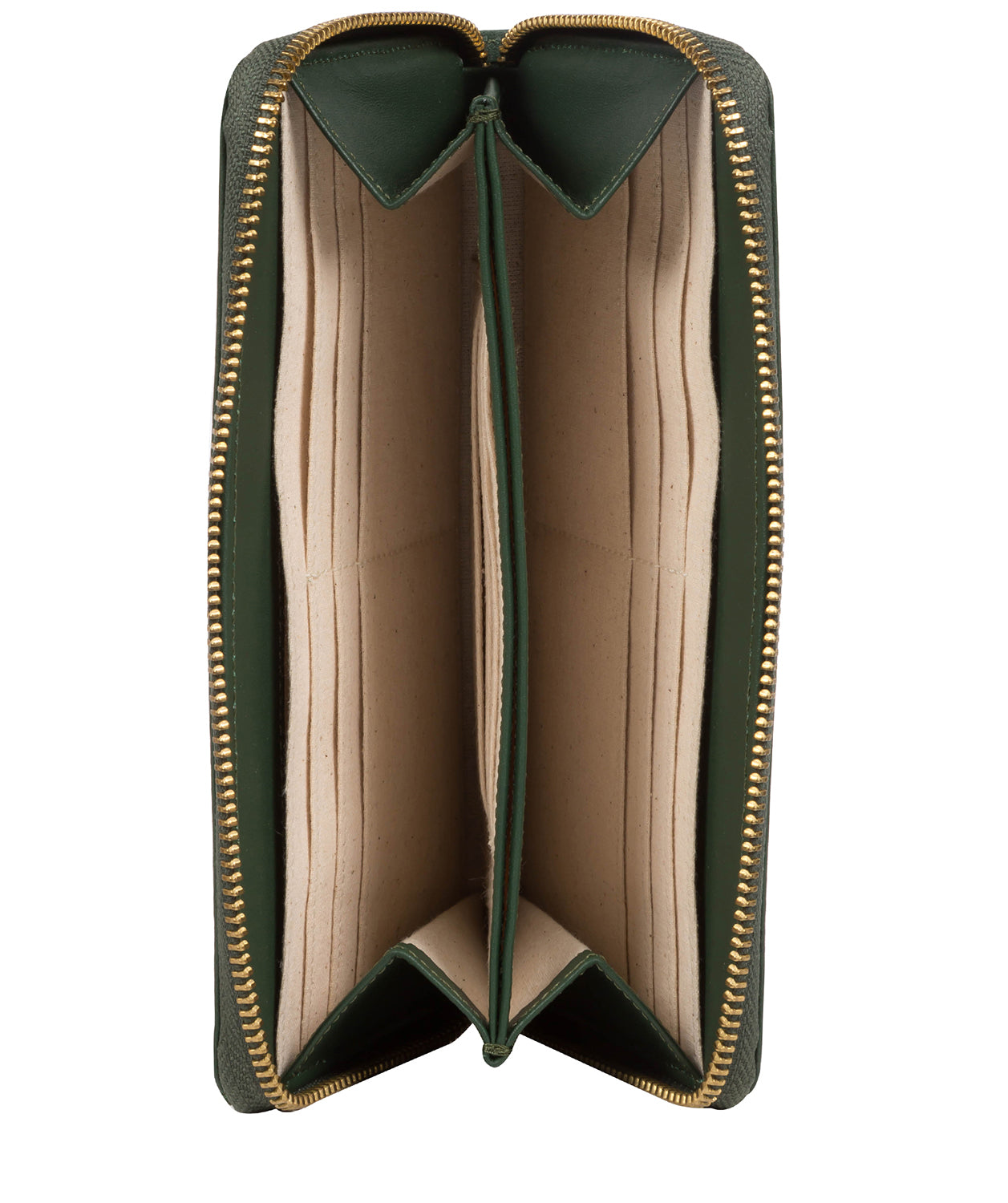 'Candy' Evergreen Leather Zip-Round Purse