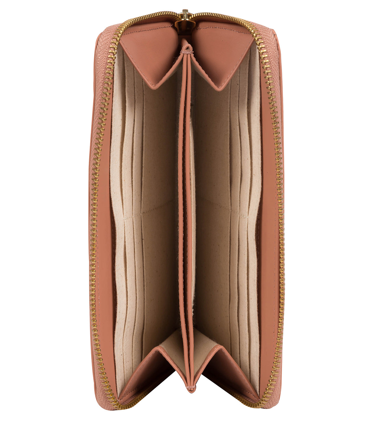 'Candy' Misty Rose Leather Zip-Round Purse