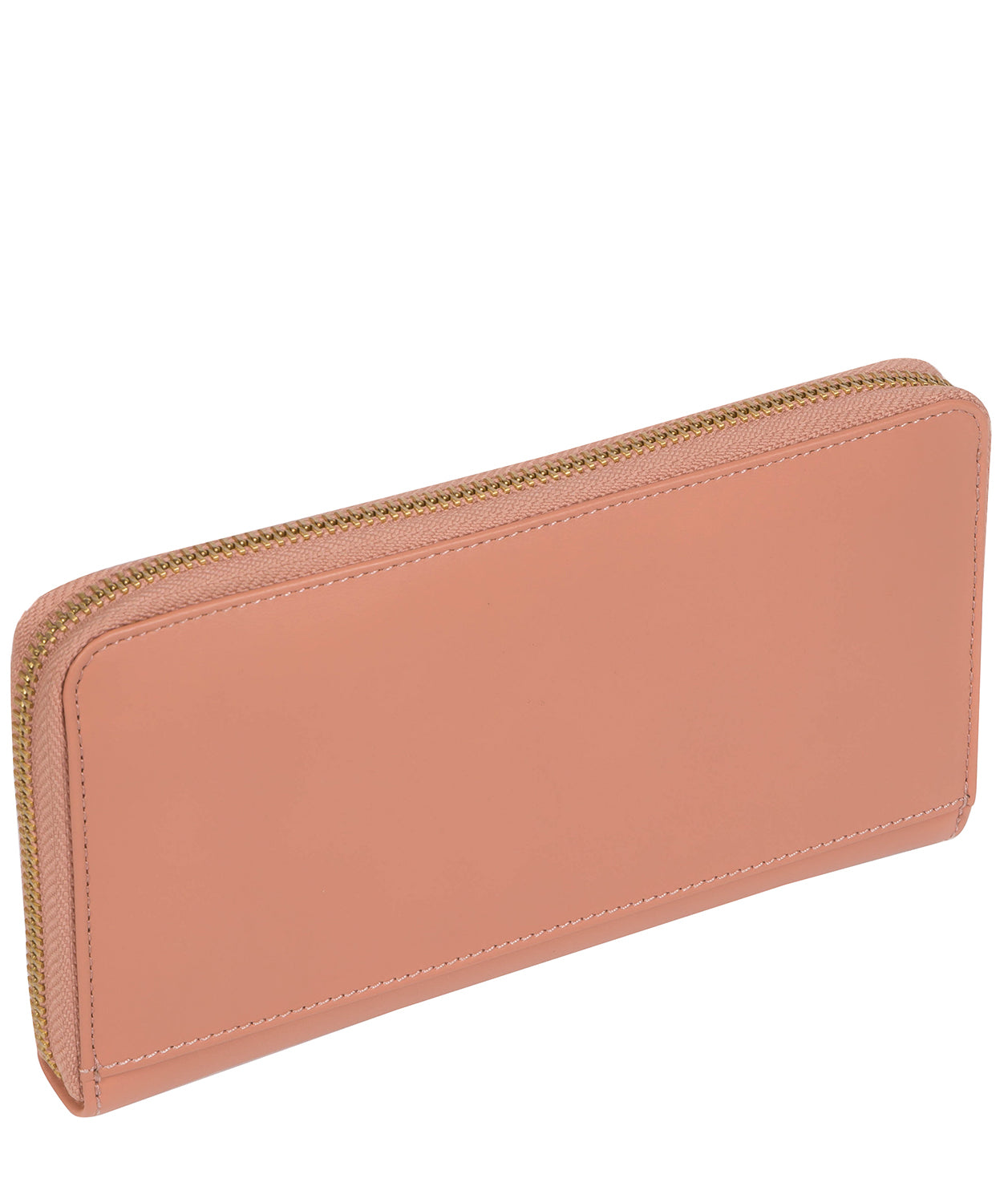 'Candy' Misty Rose Leather Zip-Round Purse