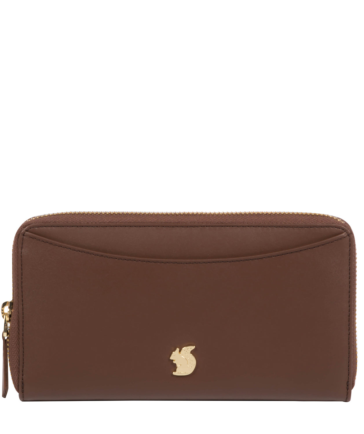 'Candy' Ombré Chestnut Leather Zip-Round Purse