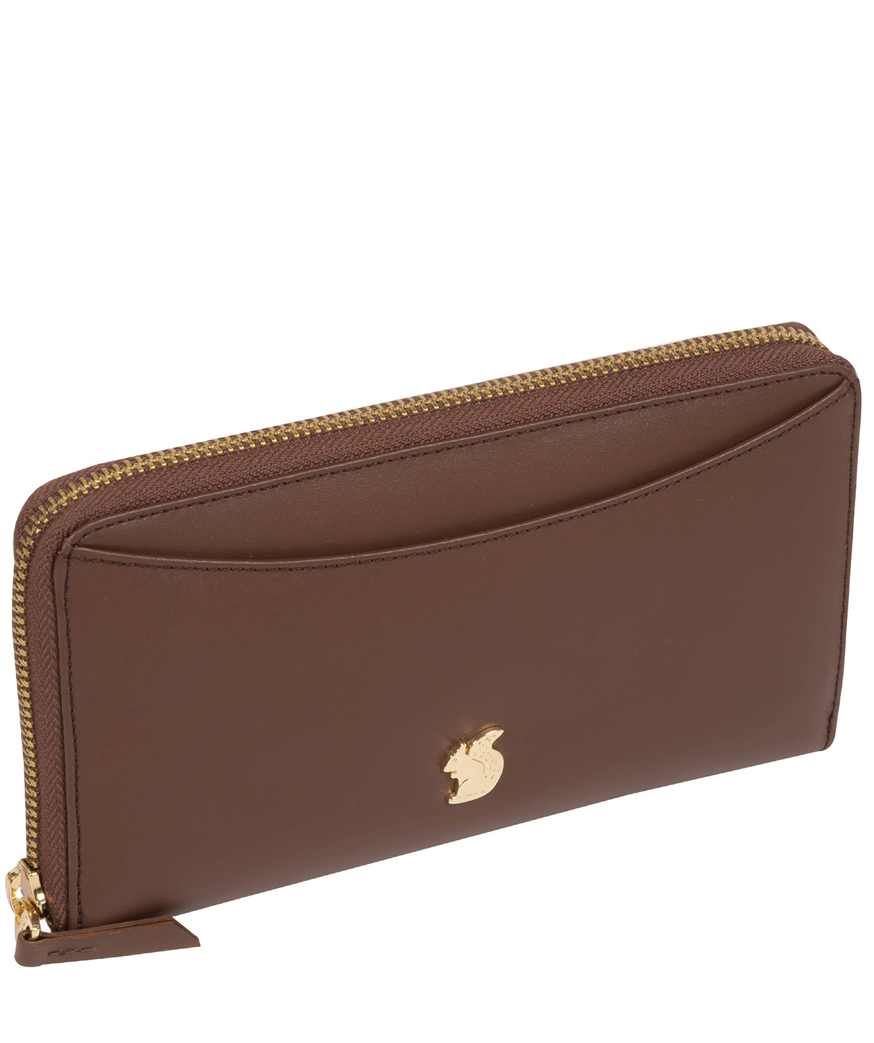 'Candy' Ombré Chestnut Leather Zip-Round Purse