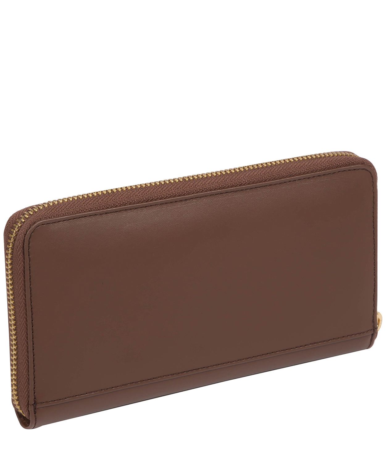 'Candy' Ombré Chestnut Leather Zip-Round Purse