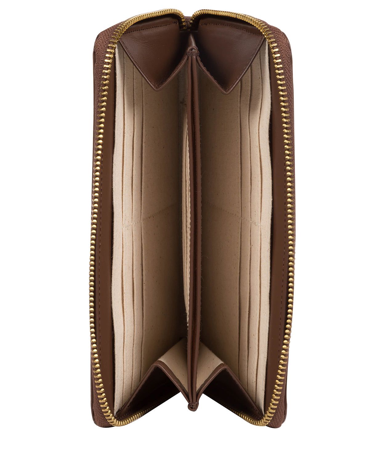 'Candy' Ombre Chestnut Leather Zip-Round Purse