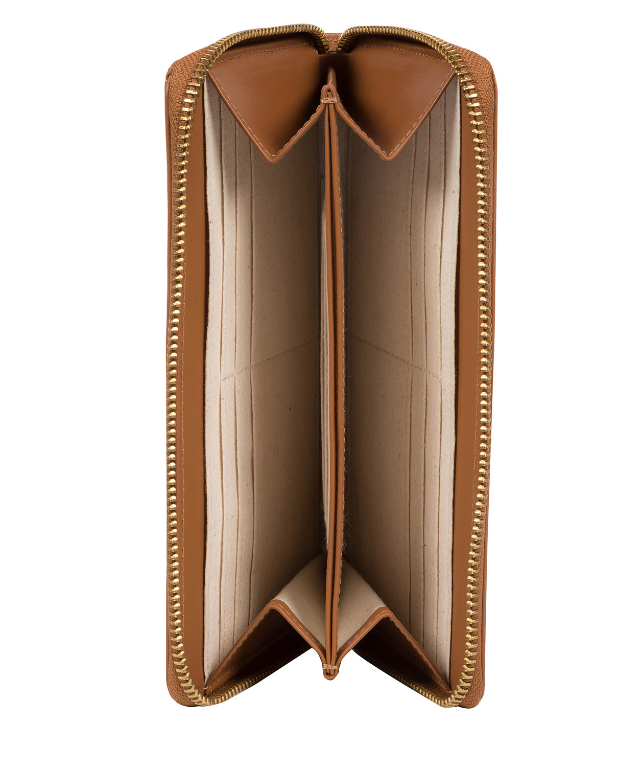 'Candy' Saddle Tan Leather Zip-Round Purse