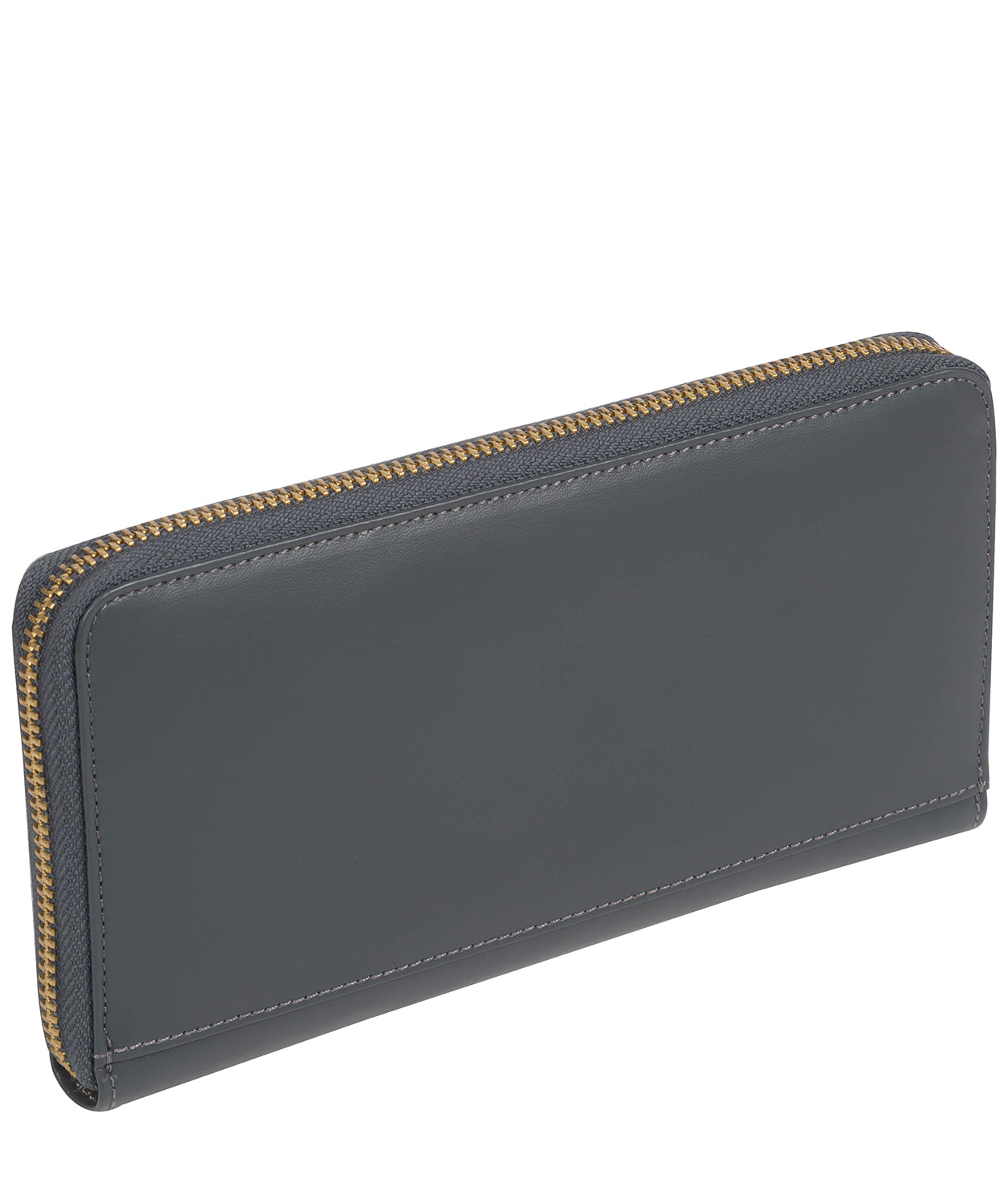 'Candy' Smoky Blue Leather Zip-Round Purse