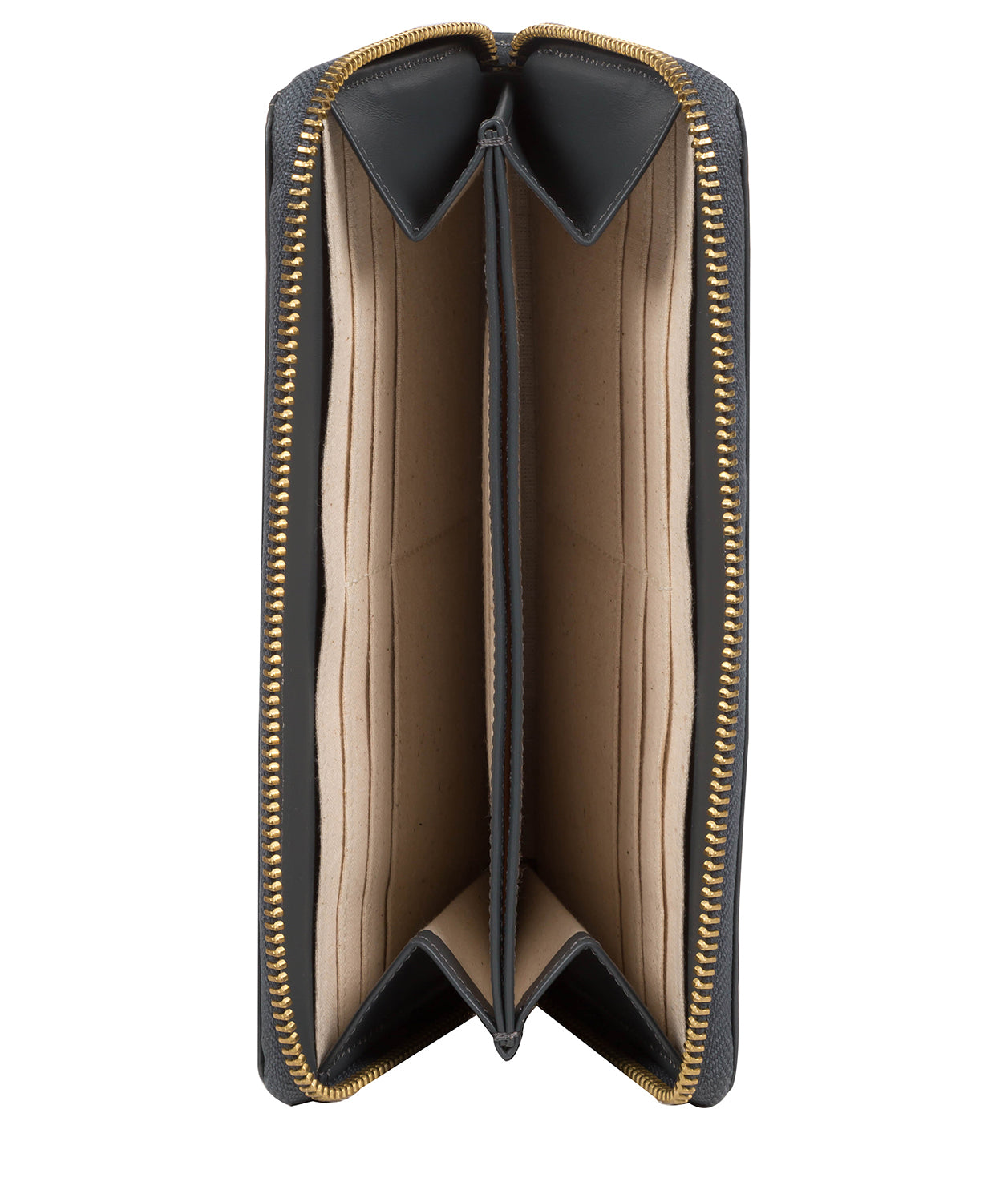 'Candy' Smoky Blue Leather Zip-Round Purse