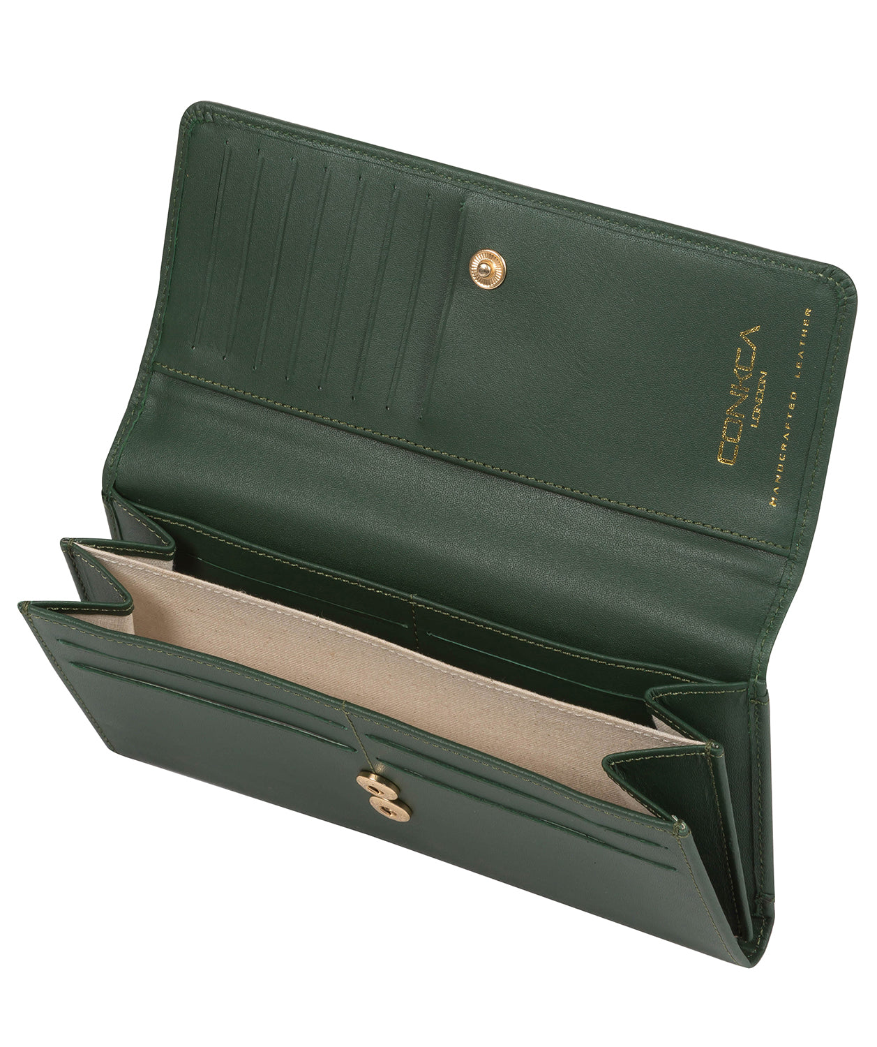 'Honey' Evergreen Leather Bi-Fold Purse