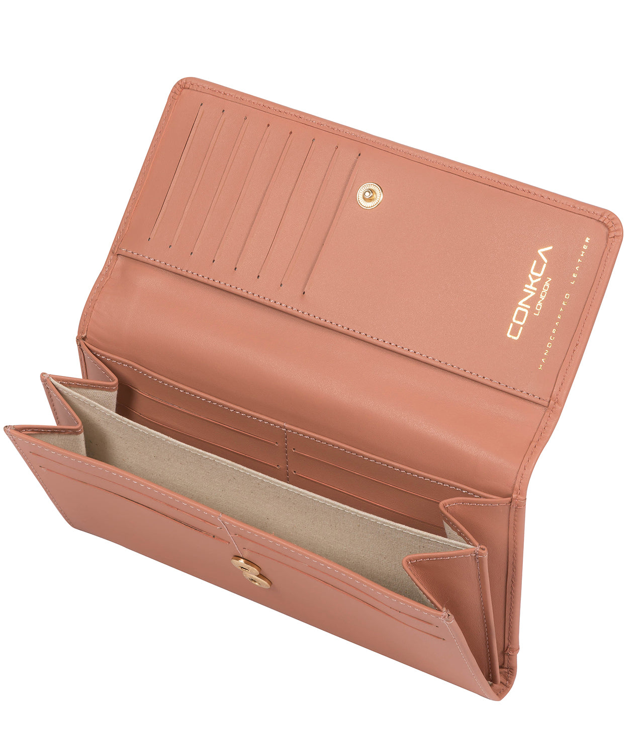 'Honey' Misty Rose Leather Bi-Fold Purse