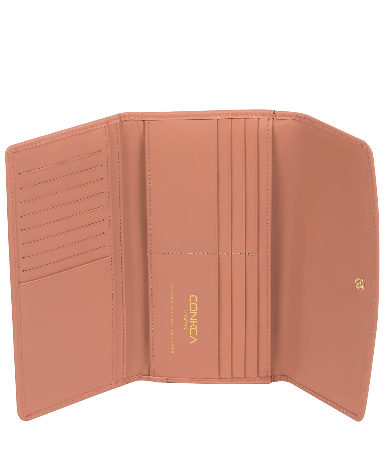 'Sugar' Misty Rose Leather Tri-Fold Purse