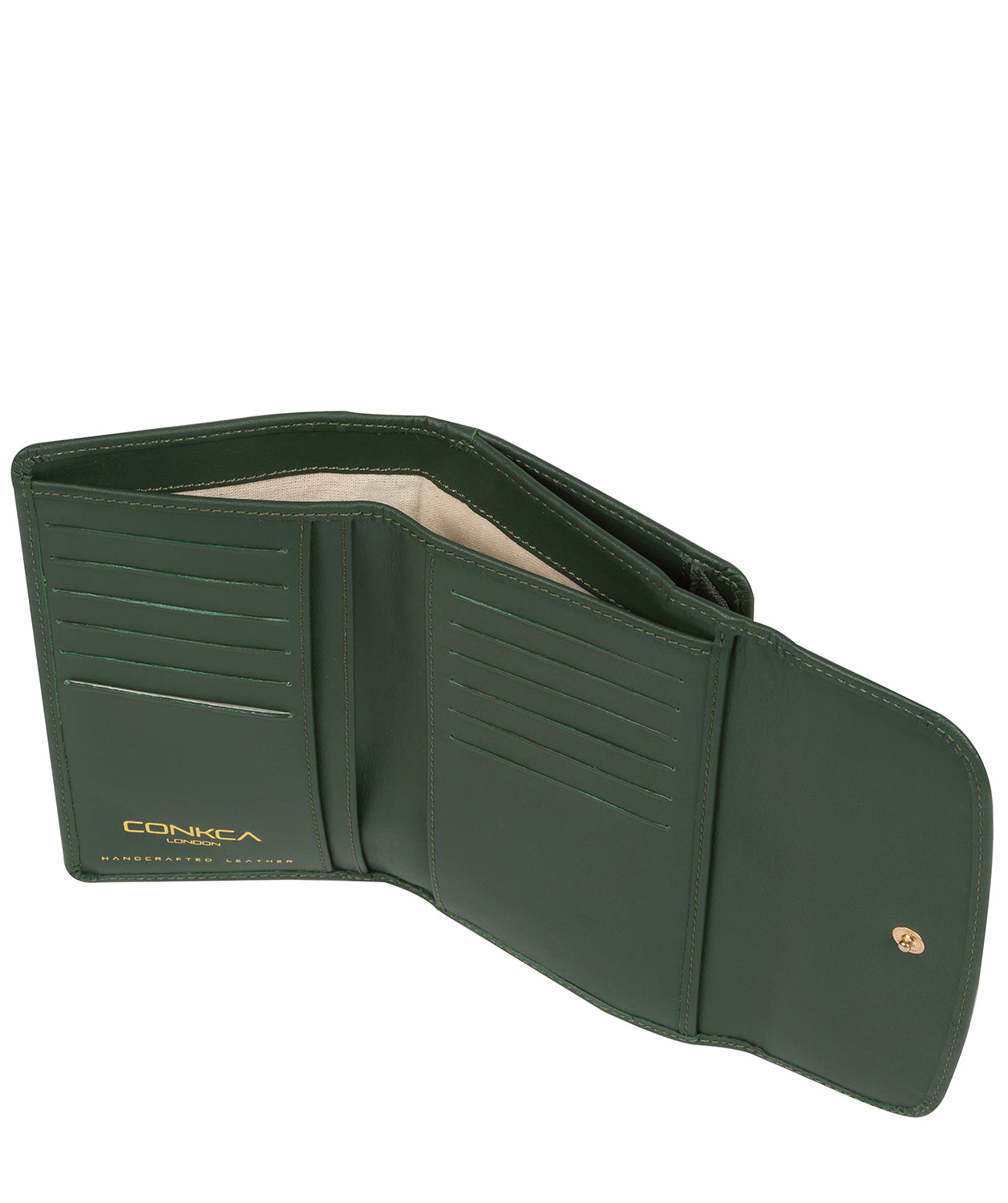 'Maple' Evergreen Leather Tri-Fold Purse