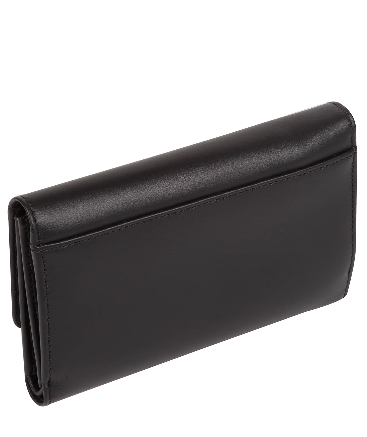 'Sherry' Black Leather Tri-Fold Purse