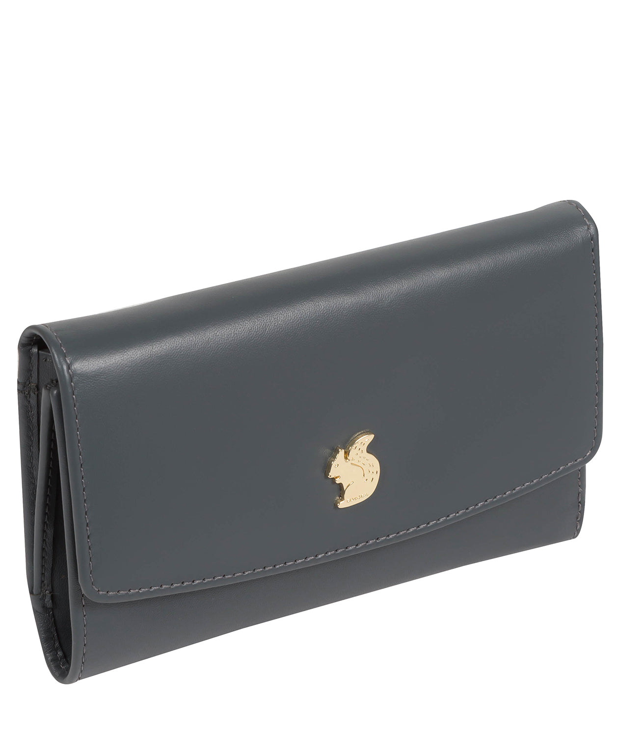 'Sherry' Smoky Blue Leather Tri-Fold Purse