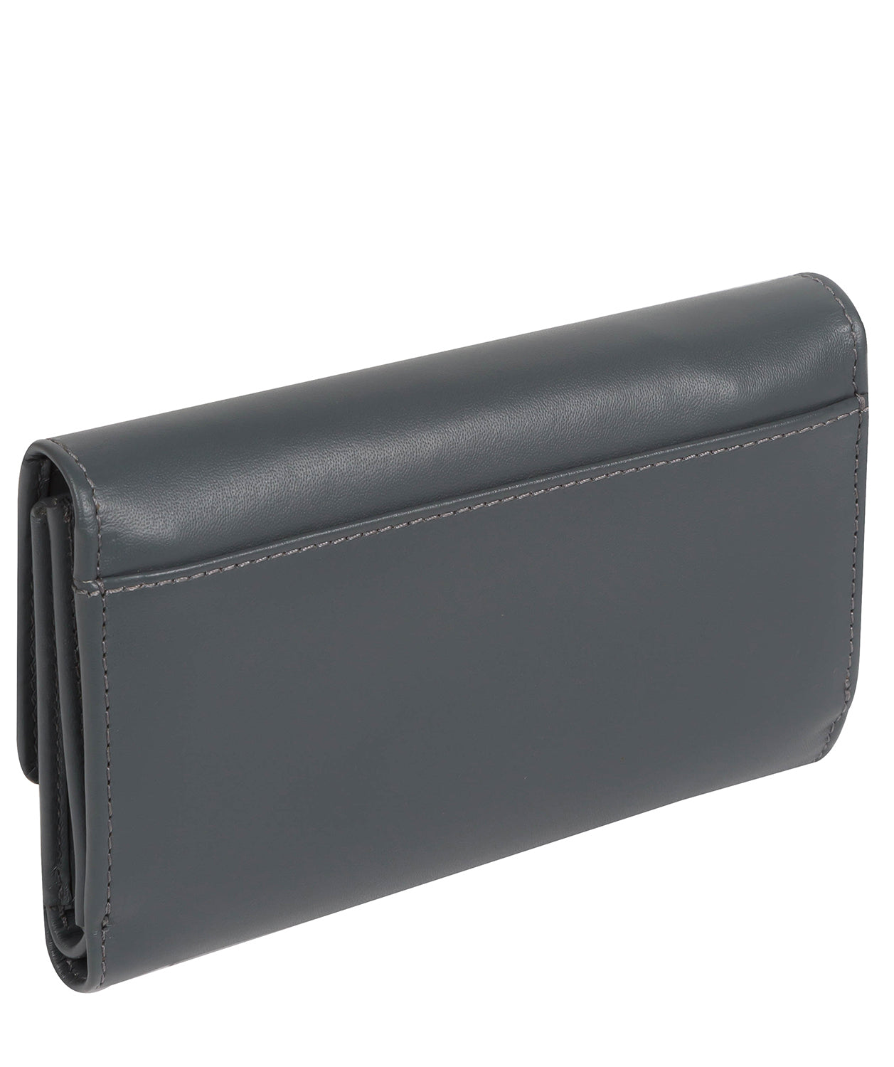'Sherry' Smoky Blue Leather Tri-Fold Purse