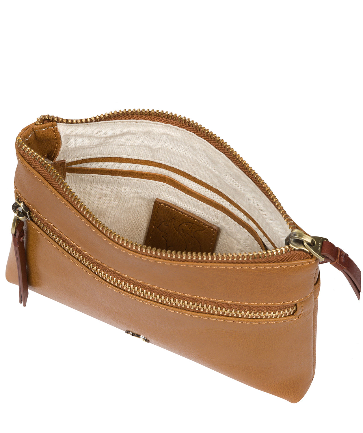 'Sweetie' Dark Tan & Conker Brown Leather Cross Body Bag