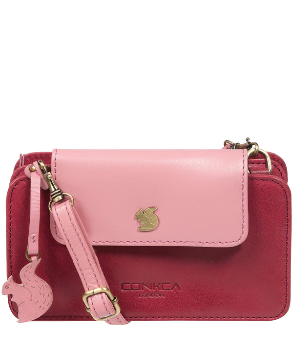 'Little Wonder' Orchid & Blush Pink Leather Cross Body Clutch Bag