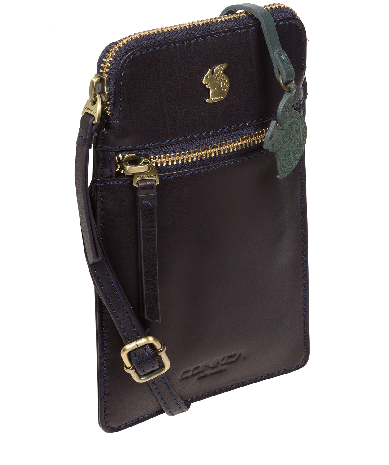 'Bambino' Navy Leather Cross Body Phone Bag
