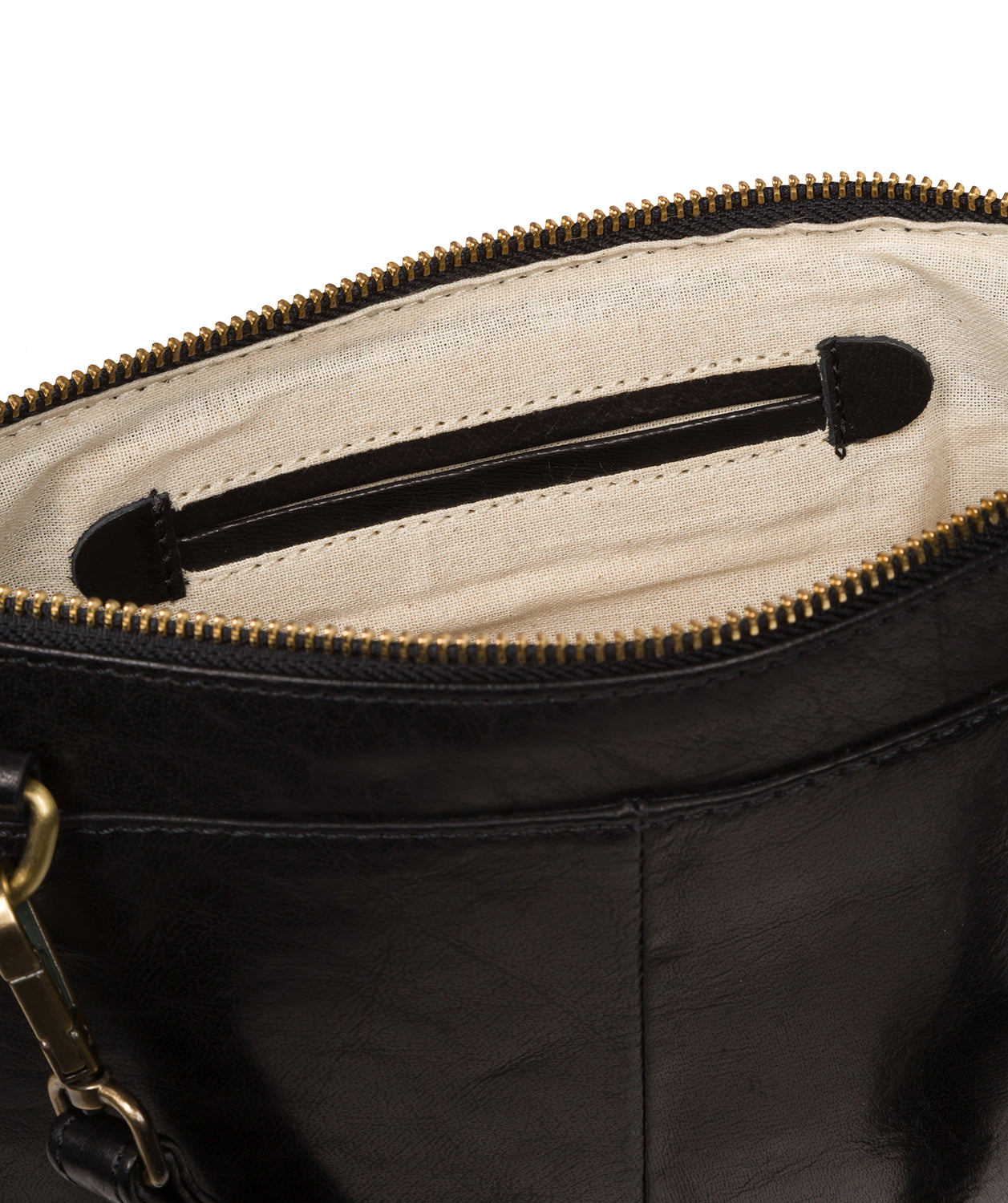 Conkca London Originals Collection Bags: 'Minnow' Black Leather Cross Body Clutch Bag