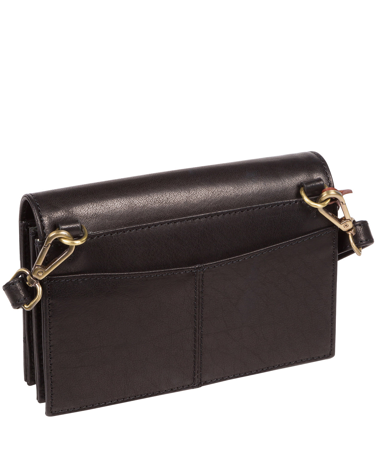 'Nemo' Black Leather Cross Body Clutch Bag