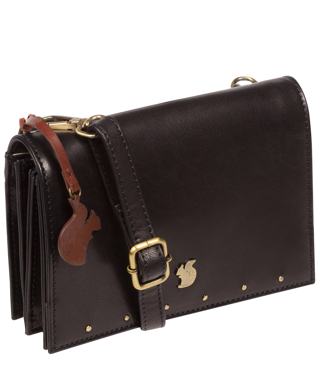 'Nemo' Black Leather Cross Body Clutch Bag
