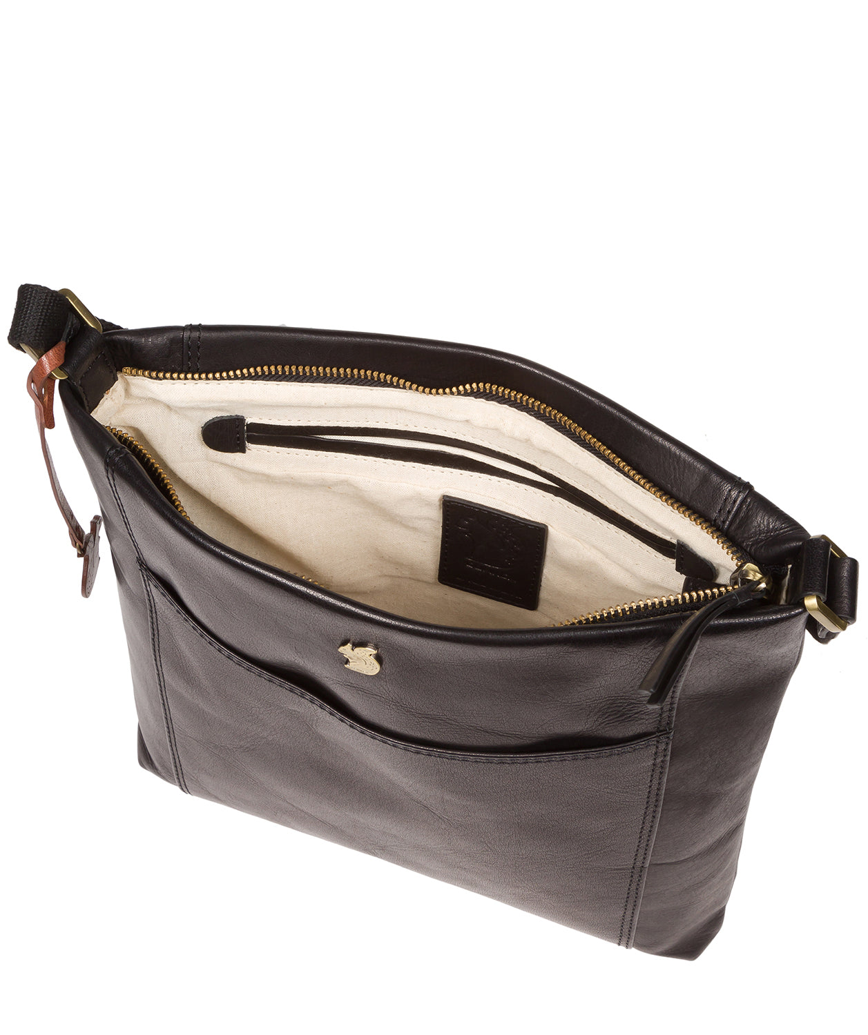 'Miya' Black Leather Cross Body Bag