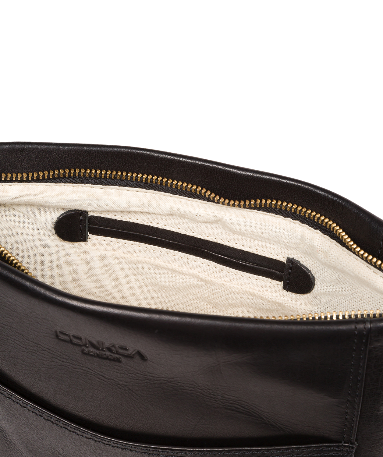 'Miya' Black Leather Cross Body Bag