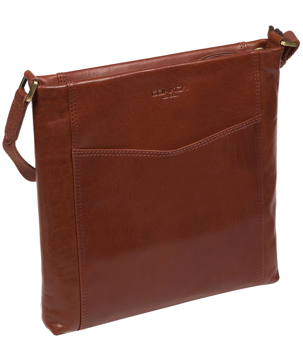 'Miya' Conker Brown Leather Cross Body Bag
