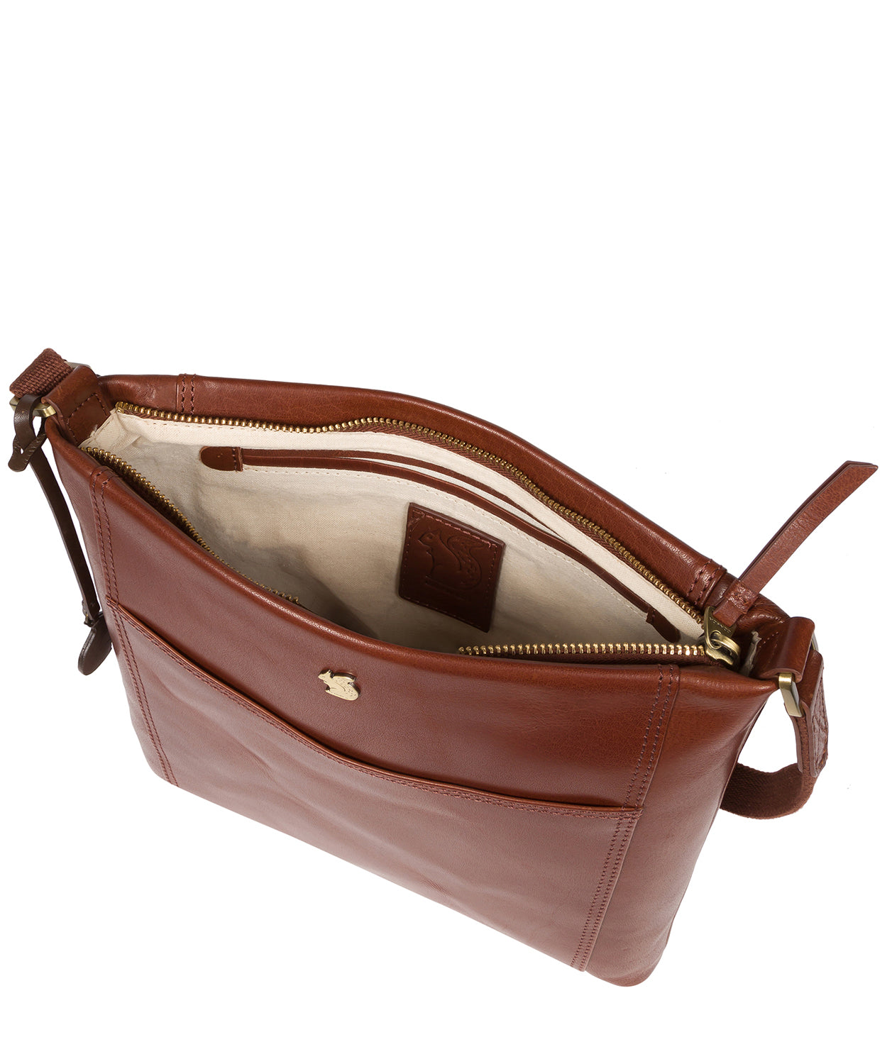 'Miya' Conker Brown Leather Cross Body Bag