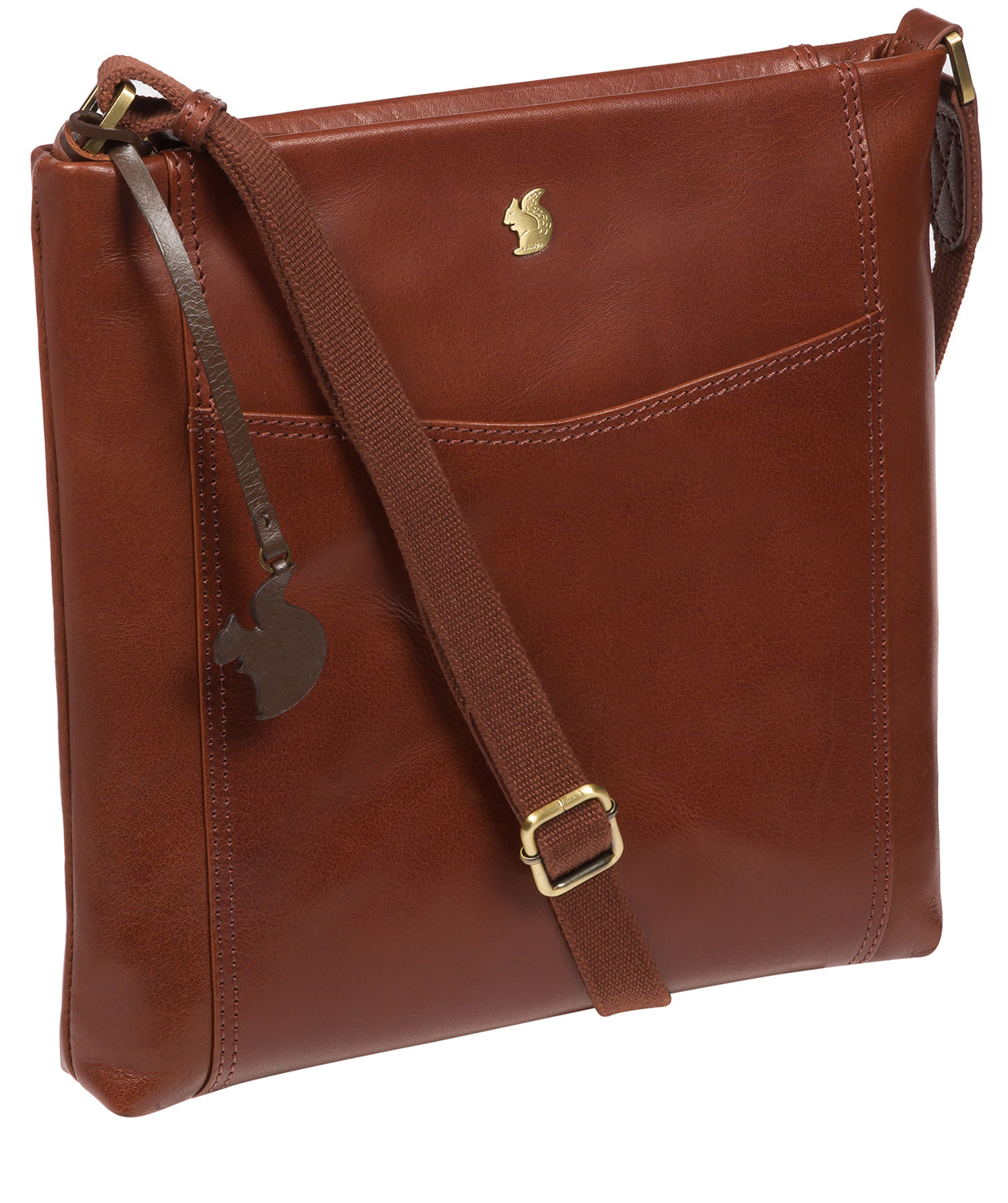 'Miya' Conker Brown Leather Cross Body Bag