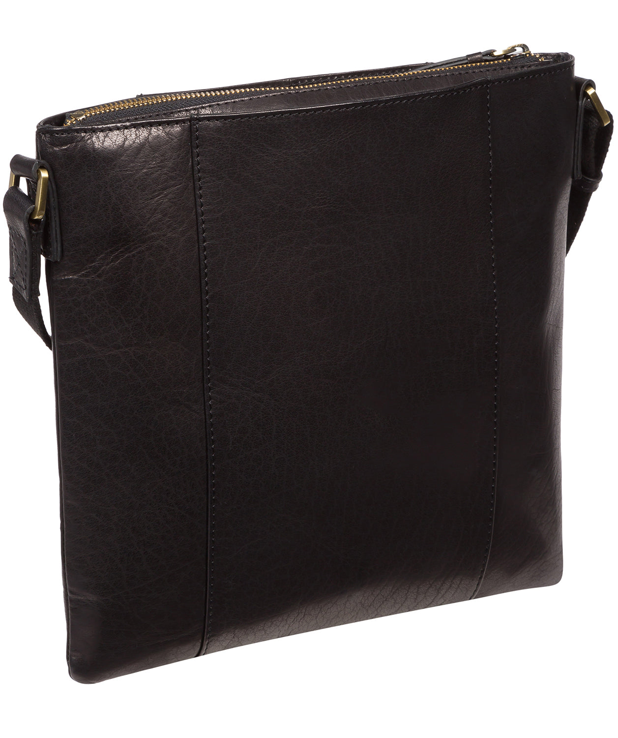 'Sol' Black Leather Cross Body Clutch Bag