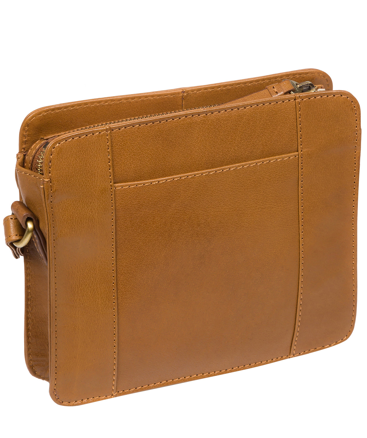 'Magda' Dark Tan Leather Cross Body Bag