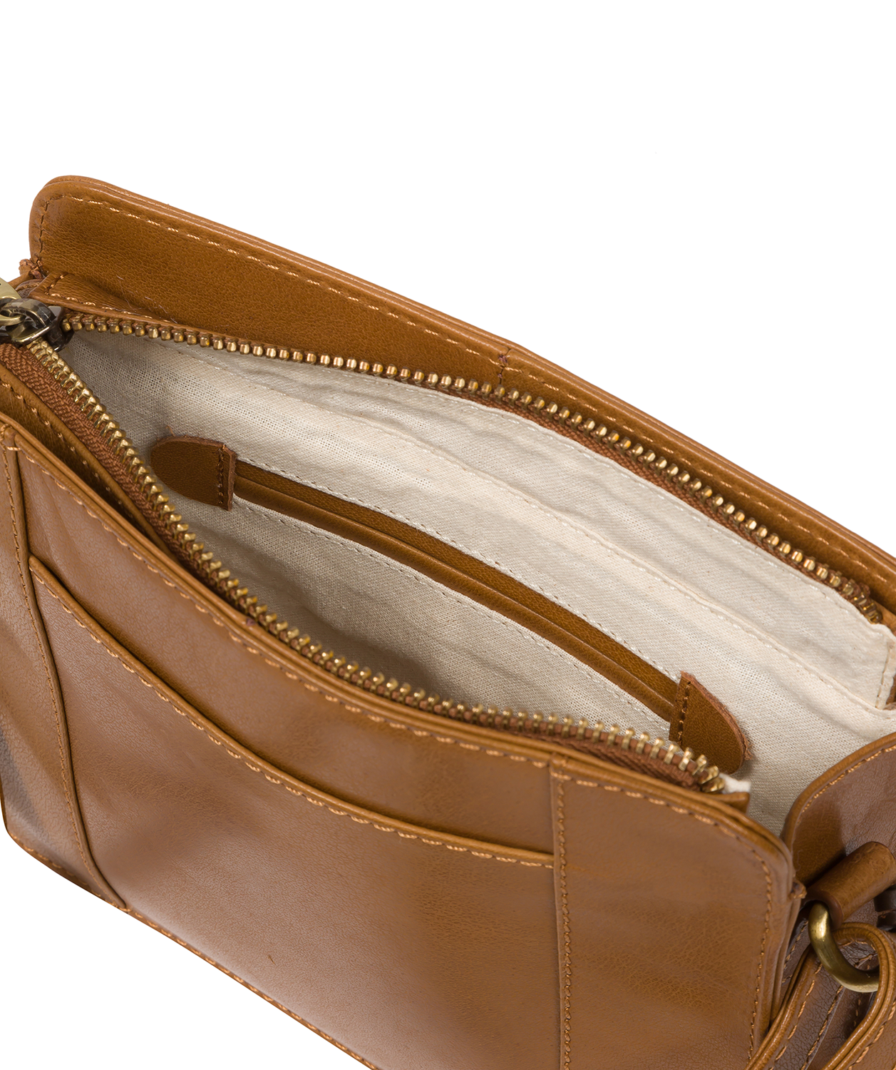 'Magda' Dark Tan Leather Cross Body Bag