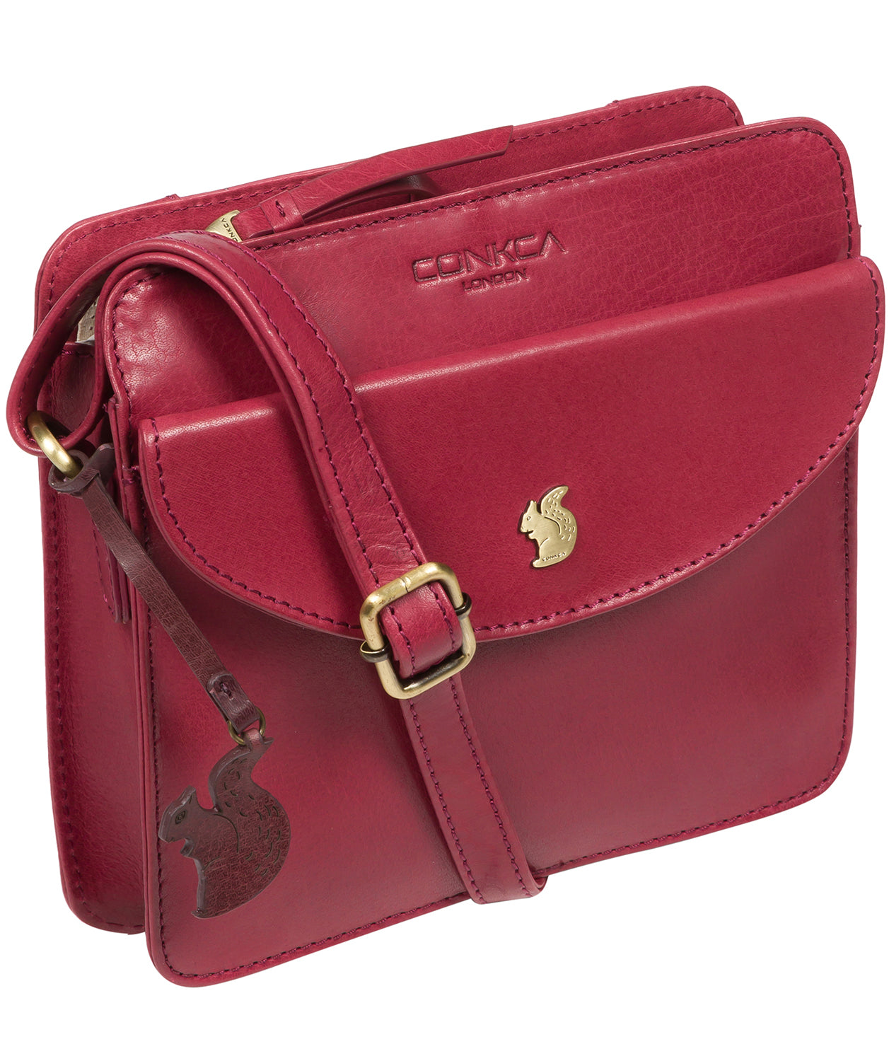 'Magda' Orchid Leather Cross Body Bag